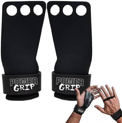Original Cup PowerGrip® Guanti Palestra Fibra de Carbono – Grip Protezione per CrossFit, Ginnastica, Bodybuilding | Almohadillas antideslizantes contra ampollas y desgarros | Talla M | Aerobik®