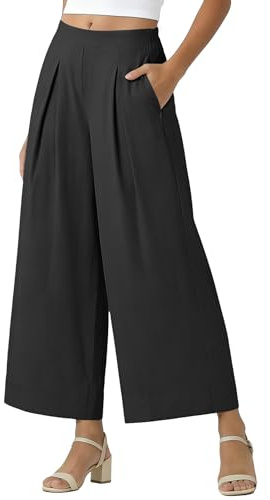 ZANZEA Women's Cotton Trousers Wide Leg Casual Summer Pants Palazzo Pants | Versatile Summer Spring Lounge Dressing, Soft Breathable Eco Knit Textile, Premium Lyocell Cotton,with Pockets