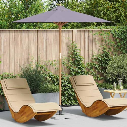 Solivagant Parasol de Jardin Gris foncé Ø 270 x 260 cm Bambou,(5.3 KG)