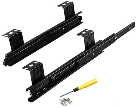 Sliding Keyboard Drawer Slides Runners - Full Extension Ball Bearing for Under Desk Platform Shelf Assembly, 40kg Load Capacity, Smooth Operation