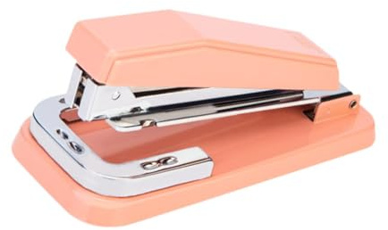 Moyeetings Grapadora de Escritorio de Alta Resistencia, Suministros de Encuadernación, Grapadora Manual de Oficina con Mango Cómodo para Niños, Hombres, Mujeres, Rosa