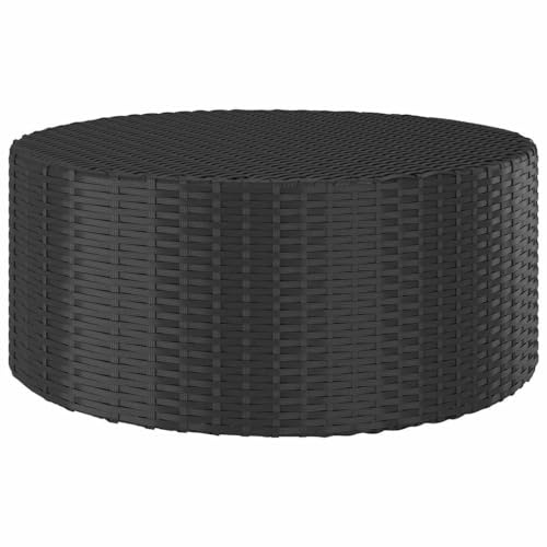 Pindolar Teetisch Schwarz Poly Rattan Gartentisch 68x68x30 cm Balkontisch wetterfest Loungetisch pflegeleicht stabiles Material platzsparend für Terrasse Garten