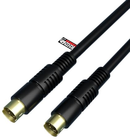 Rhinocables S-Video Male to Male Cable - 20m S-VHS Gold Plated Plugs for TV, Camcorder, Graphics, SVHS