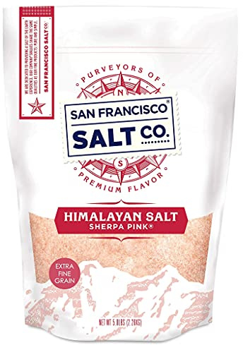 Sherpa Pink Himalayan Salt – Extra-Fine Grain, 5 lbs. | All-Natural, Gluten-Free, No Additives | Perfect for Everyday Cooking & Recipes