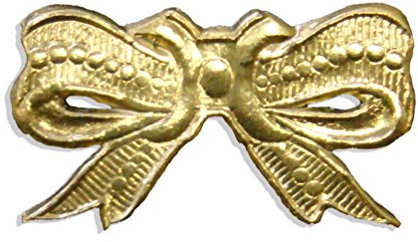 Kunze A060782011 Schleife, 2.5 x 1.2 cm 20 Stück, Geprägtes Papier, Gold