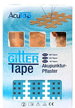 AcuTop Typ A, Gitter Tape, Blau - 180 Tapes, Akupunktur Pflaster, Gitterpflaster