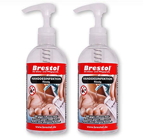 HANDDESINFEKTION Liquid 2x 500 ml Desinfektionsmittel für Hand Haut Oberflächen Hände Desinfektion Händedesinfektion Desinfektionsflüssigkeit Flüssigdesinfektion Oberflächendesinfektion