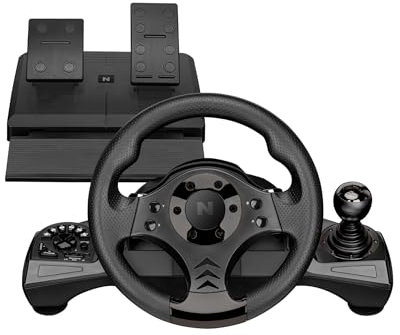 NITHO Drive Pro V16 Volant avec Levier de Vitesses et Pédales, Volant de Course pour PC, PS4, PS3, Xbox One, Xbox Series X/S, Switch, Volant de Jeu à 270 Degrés avec Double Vibration - Programmable