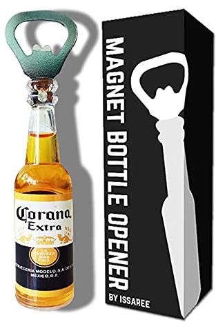 Magnetic Beer Bottle Opener Figure Beer Bottle Bar Refrigerator Decor Unique Birthday Gifts Collection (Corona Extra)