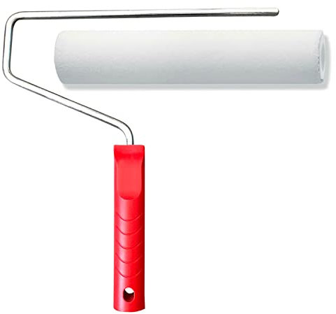 BEKATEQ Beschichtungswalze Malerrolle 25cm - Farbrolle kurzflor 5mm Florhöhe für Epoxidharz Bodenbeschichtung, Polyesterharz, PU, Kunstharzlack, Alkydharzlack (1xFarbwalze + Farbbügel) - BE-79W