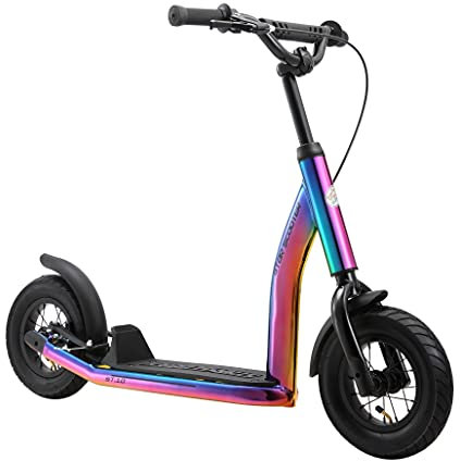 STAR SCOOTER Kinder Tret Roller ab 5 Jahre | City Kick Scooter Luftreifen Höhenverstellbar 10 Zoll New Gen | Chrom