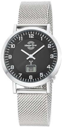 Master Time Funk Quarz Damen Uhr Analog-Digital mit Edelstahl Milanaise Armband MTLS-10738-22M
