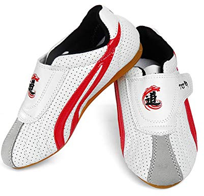 MENG Chaussures de Taekwondo Unisexes LéGèRes Sneakers d'arts Martiaux pour la Boxe Taekwondo (Color : White, Size : 43)
