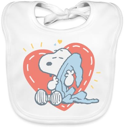 Spreadshirt Peanuts Snoopy Müde Herz Kuscheln Bio Baby Lätzchen