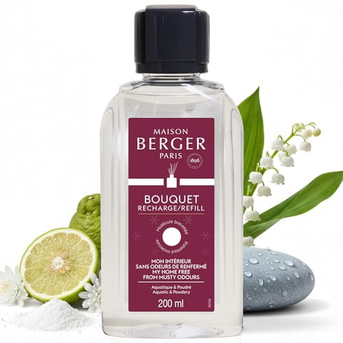MAISON BERGER Nachfüllung Duftbouquet Mein Zuhause ohne muffige Gerüche | Nachfüllung Mein Zuhause ohne muffige Gerüche 200 ml für Duftbouquet, kontinuierliche Diffusion ca. 4 Wochen