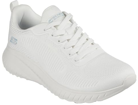 Skechers Bobs Squad Chaos Face Off, Zapatillas de Deporte Mujer, Blanco, 36 EU Ancho