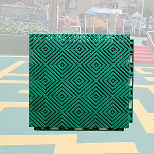 VXHCS Terrassenfliesen Ineinandergreifende Bodenfliesen Sicherheitsbodenfliesen für Außenbereich 25x25x1,2cm DIY Terrassenfliesen, Einfach zu Säubern JSSSM (Color : Green, Size : 25x25x1.2cm-30pcs)