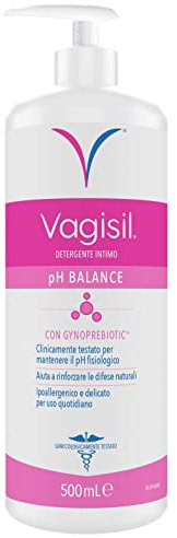 Vagisil Detergente Intimo Donna pH Balance, Igiene Intima Quotidiana, Sapone Intimo Donna, Con Prebiotici Naturali, Ipoallergenico E Delicato, 500 ml