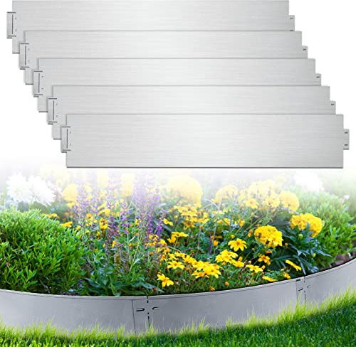 Joparri Rasenkante Metall Beeteinfassung 10 m x 15 cm (L x H) Verzinkt Mähkante, Verschiedene Längen erhältlich Beetumrandung 5m 10m 15m 20m 25m 30m 35m 40m 45m 50m