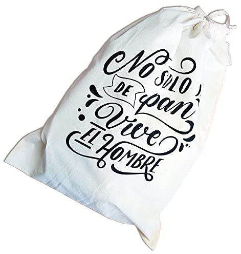 Bolsa de algodón 100% orgánico, bolsa para el pan extra grande, una bolsa de pan reutilizable de tela, talega para alimentos, 47 x 35 cm, bolsa ecológica para pan o bollería