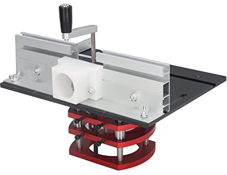 Oberfräsen-Lift mit Oberplatte, Holzbearbeitung, Oberfräsen-Hebesystem, Oberfräsen-Hebebasis, Schlitzen, Trimmen, Anfasen, Tischplatte (Schwarz)