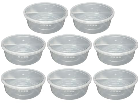 M1SS Pack of 8 2500ML Clear Round Containers with Secure Seal Lids Storage Containers Perfect for Food Meal Prep & 3D Filament Spools Storage, BPA-Free Microwave, Freezer Safe