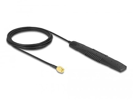 DeLOCK 90101-5G LTE WLAN Antenne SMA Stecker 25 dBi omnidirektional starr schwarz Kleb