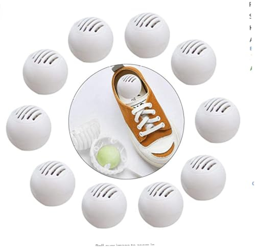 SWEETBIUTI Shoe Deodorizer Balls Shoe Odour Sneakers Freshener Deodorant Odor for Lockers Drawers White Shoe Air Freshener 10PCS