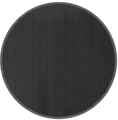 vidaXL Teppich Rund Grau 80 cm Bambus
