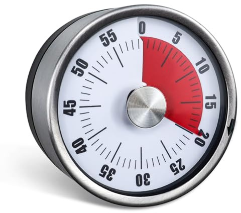 Mechanische Küchentimer, Magnetischer Visueller Timer Für Kinder, 360-Grad-Drehkochzeitmesser Für Die Küche Mit Alarm, Countdown-Timer Aus Edelstahl Zum Kochen, Studieren, Fitness, Backen, Lehren