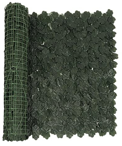 Recinzione artificiale di edera, espandibile, per siepi, edera artificiale, balcone, edera, da giardino, protezione da sguardi indiscreti, decorazione UV, per balcone e giardino