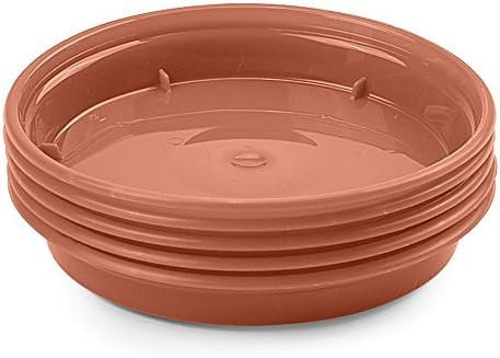Concept4u Garden Pot Saucer 10cm Terracotta Plant Saucer Round Flower Plant Pot Drip Trays Planter Pallet Tray Flower Pot Base 5/pk