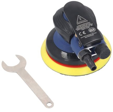 Mavaol Mini lijadora orbital aleatoria de aire de 5 pulgadas, lijadora neumática para pulido de automóviles, acabado de madera y metal, bajo consumo de aire