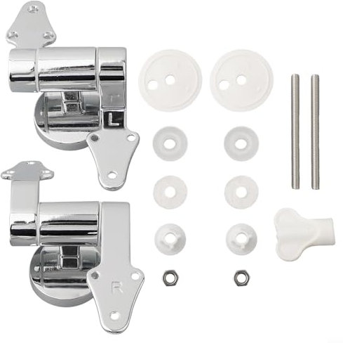 Lot de 2 fixations de charnières de siège de toilette en alliage de zinc avec fermeture douce, charnière silencieuse et anti-choc, pour couvercles de toilettes, couvercles de machine à laver