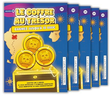 Annoncea 5 Faux Tickets à gratter gagnants | Faux Gains de 10 000€ | Carte à gratter Prank | Farces et attrapes | pour Blague Anniversaire, noël