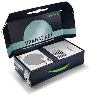 Festool Granat Net D150 Netzschleifmittel-Set mit Protection Pad | Schleifgitter-Sortiment für 150 mm Exzenterschleifer – Körnungen P60 bis P320, 60 Scheiben