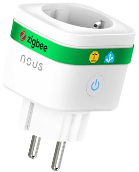 NOUS A7Z Prise Connectée ZigBee avec Suivi Énergie, 16A, Contrôle Vocal & via App, Programmation & Minuterie, Compatible Alexa, Google Home, Home Assistant, Tuya, Hub ZigBee Requis