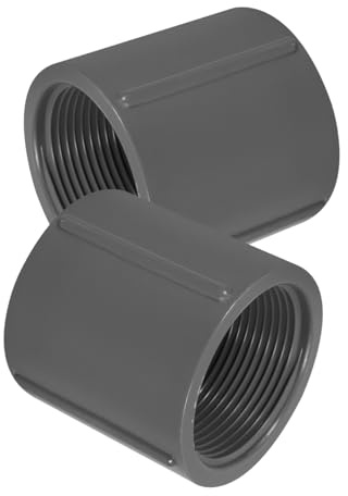 CANIGHT 1-1/2 Inch PVC Threaded Coupling Adapter 2 Pack for Water Supply Female Connection Sturdy and Leak-Proof Fittings for Garden Irrigation