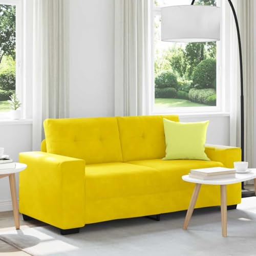 MOBCANT Zweisitzer-Sofa Gelb 140 cm Samt Sofabezug Couch Couchgarnitur Schlafsofa für Wohnung Hotel Büro Wohnzimmer