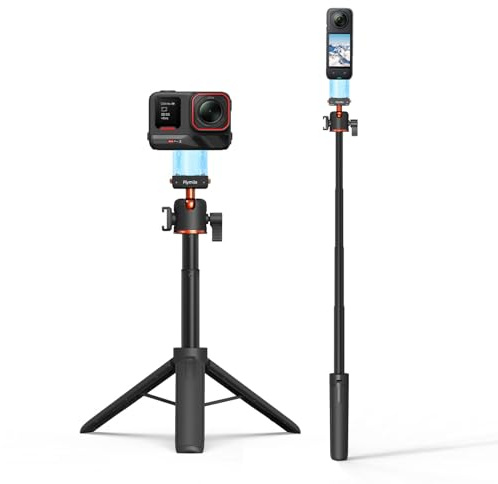 Stativ für Insta360 X5 ACE Pro 2, 21 Zoll Selfie Stick mit Schnellwechsel & Kalteschuh, Tragbarer Tischständer & Griff für Insta 360 X5, ACE Pro 2 Zubehör