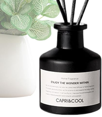 Diffuseur de Parfum, diffuseur d'huile de 50 ML, diffuseur en Bois de Santal avec 4 bâtons, désodorisant Durable pour Salle de Bain, diffuseur d'aromathérapie Naturel pour la Maison, Le Lieu de