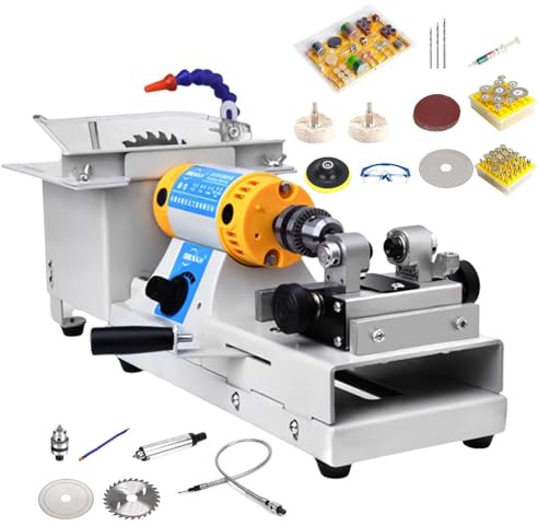 PoiToe Rock Jewelry Buffer Polisher, Micro Precision Table Saw, Bench Lathe Cutting Machine for Jewelry Making, Grinding, Polishing and Drilling Jadekit