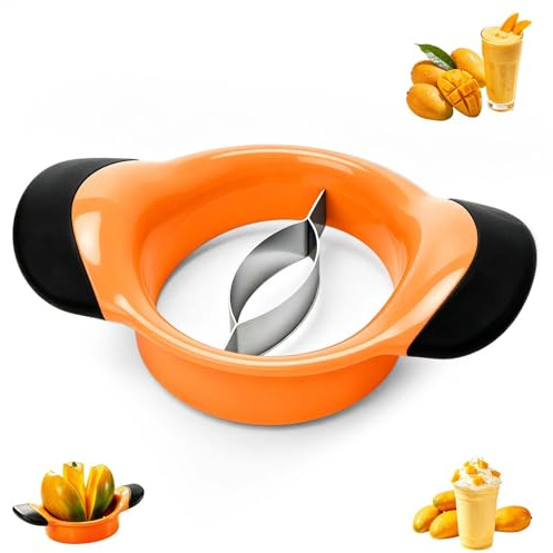 Mango in Acciaio Inossidabile, Pelapatate di Mango Affettatrice di Mango in Acciaio Inossidabile, Affettatrice per Mango per Dividere e Snocciolare