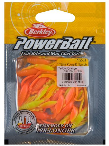 Berkley PowerBait Power Nymph , Yellow/Orange, 1 (12 Count)