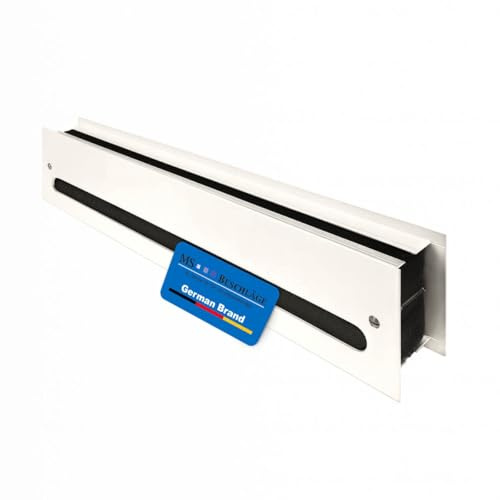 MS Beschläge schalldämmendes Türlüftungsgitter Aluminium weiß oder silber | geprüft nach EN ISO 717-1 | Lüftungsgitter Schallschutzgitter 450x100mm | beidseitig inkl. Befestigung (Weiß RAL9010)