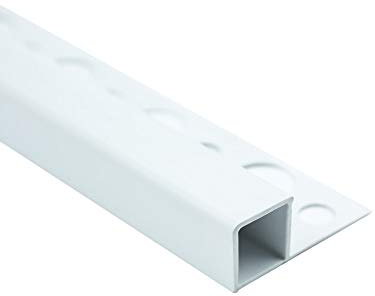 5x PVC Quadratprofil Fliesenschiene Abschlussprofil Weiß matt 12,5 mm 2,5 m | für eckige Fliesenabschlüsse mit klarer Sichtkante im Fliesenbild, PVC, für 12,5 mm Fliesenhöhe, 2,5 m, Weiß matt