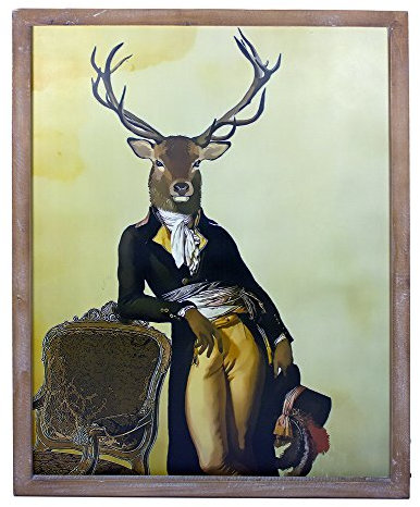 Trachtenland Wandbild Sir Hirsch - 60 x 80 cm - Tolle Wanddekoration im Vintage Look moderner junger Landhausstil