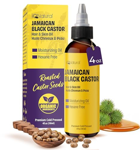 IQ natur 's 100% Kalt Gepresst Jamaican schwarz Rizinusöl für Haar Wachstum und Haut Conditioning – 113,4 g Glas Flasche