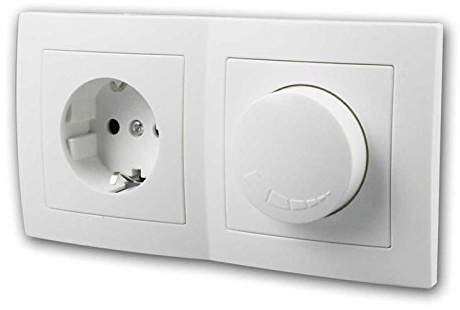 FLAIR Dimmer mit Steckdose, weiß, UP, 230V~