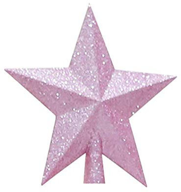 Molinter Punta para Árbol de Navidad, Estrella Decorativa Rosa, 15 cm